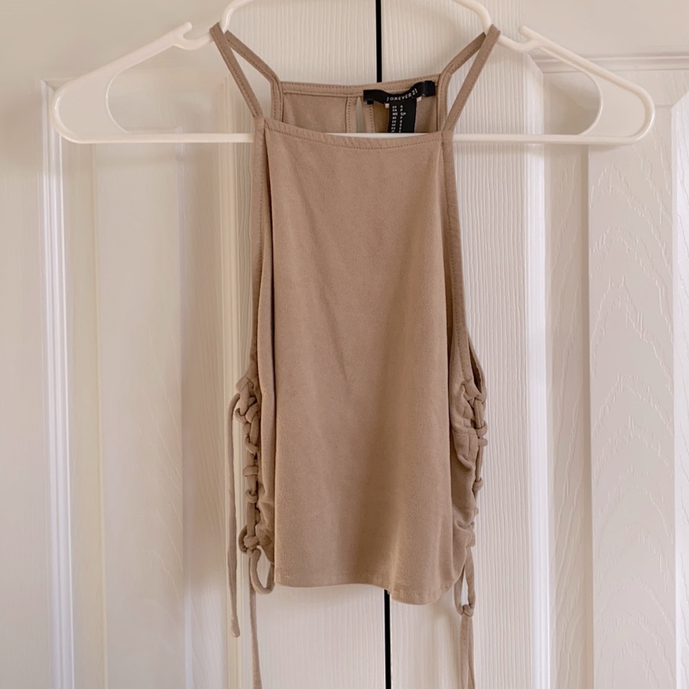 Forever 21 lace up crop top